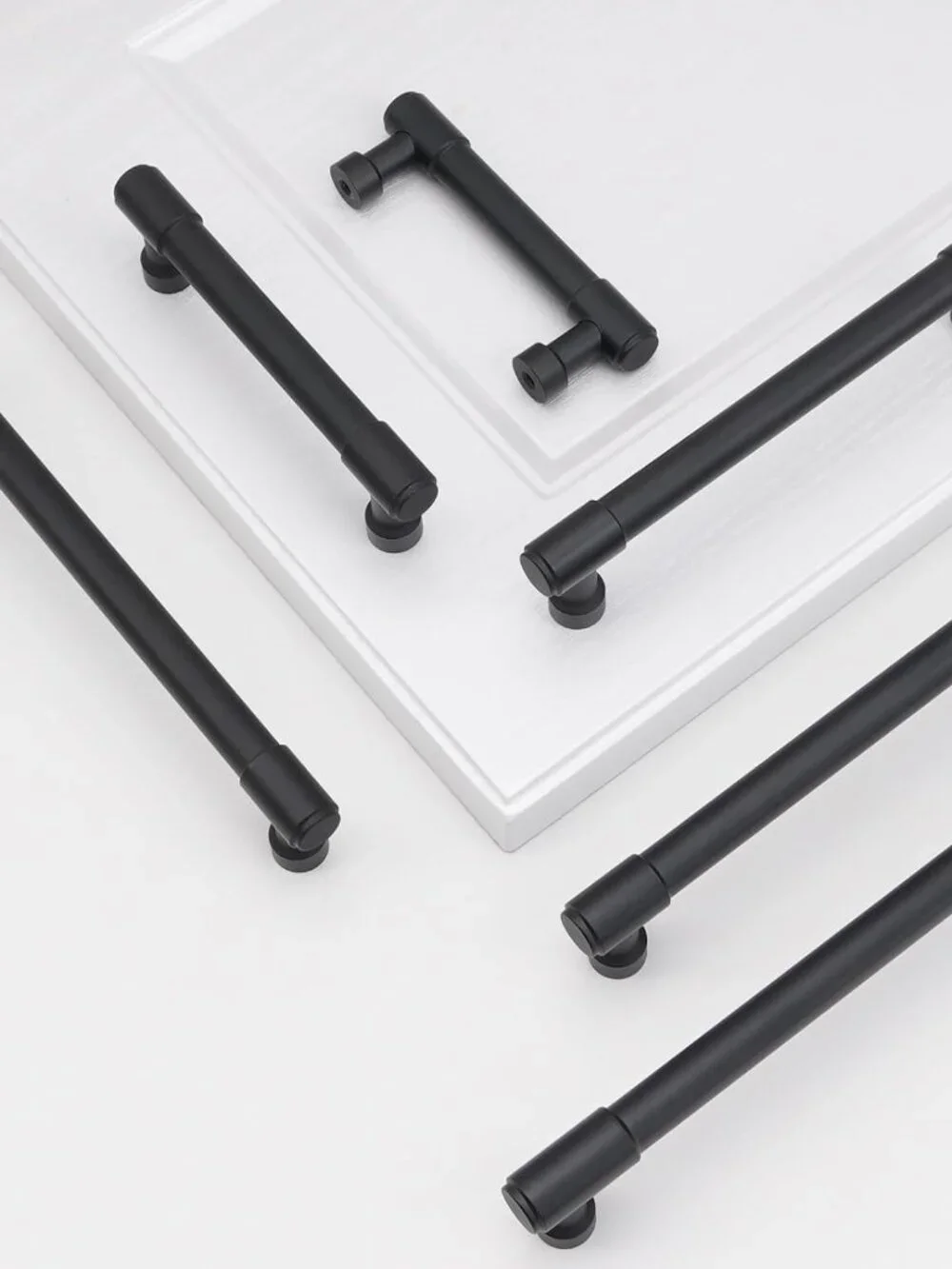 10 Pack 5 Inch(128mm) Kitchen Cabinet Handles Matte Black Cabinet Pulls Alloy